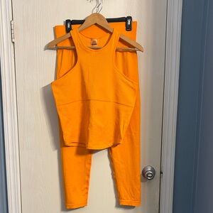 Bright Orange Women's Leggings and Top Set